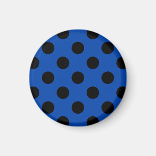 Black polka dots on royal blue magnet
