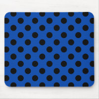 Black polka dots on royal blue