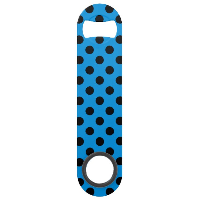 Black polka dots on sky blue (Front)