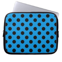 Black polka dots on sky blue