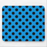Black polka dots on sky blue mouse mat<br><div class="desc">Black polka dots on sky blue</div>