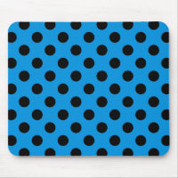 Black polka dots on sky blue
