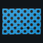 Black polka dots on sky blue tea towel<br><div class="desc">Black polka dots on sky blue</div>