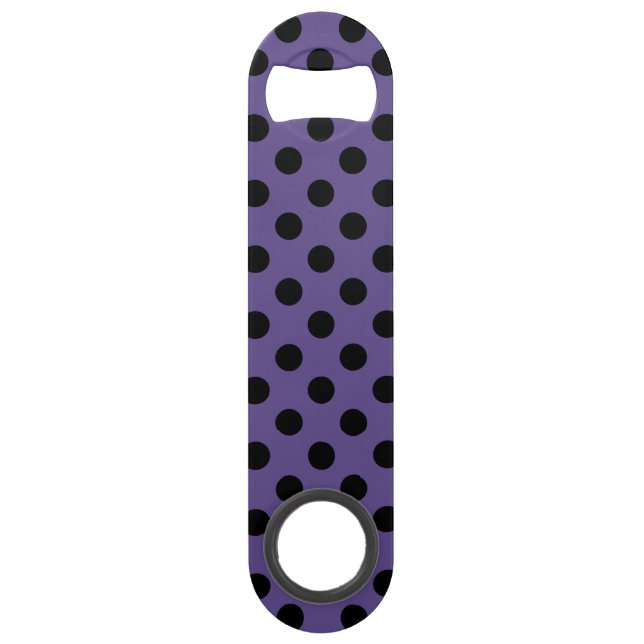 Black polka dots on ultra violet (Front)