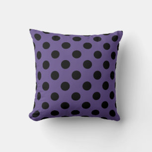 Black polka dots on ultra violet cushion