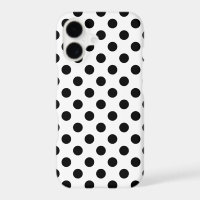 Black polka dots on white