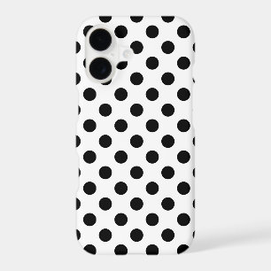 Black polka dots on white