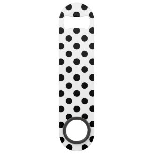 Black polka dots on white
