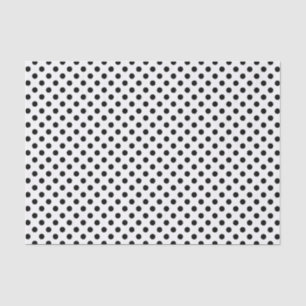 Black Polka Dots on White Background Tissue Paper