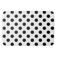 Black polka dots on white