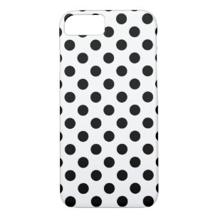 Black polka dots on white iPhone 8/7 case
