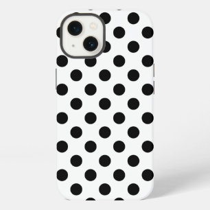 Black polka dots on white Case-Mate iPhone case
