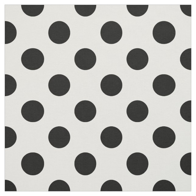 Black polka dots on white fabric (Swatch)
