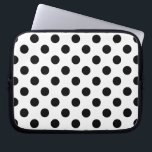 Black polka dots on white laptop sleeve<br><div class="desc">Black polka dots on white</div>
