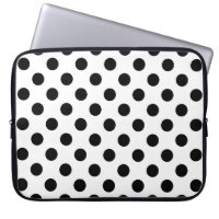 Black polka dots on white