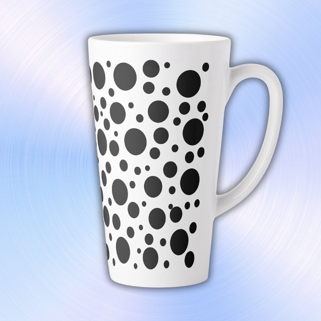 Black Polka Dots on White | Latte Mug (Creator Uploaded)