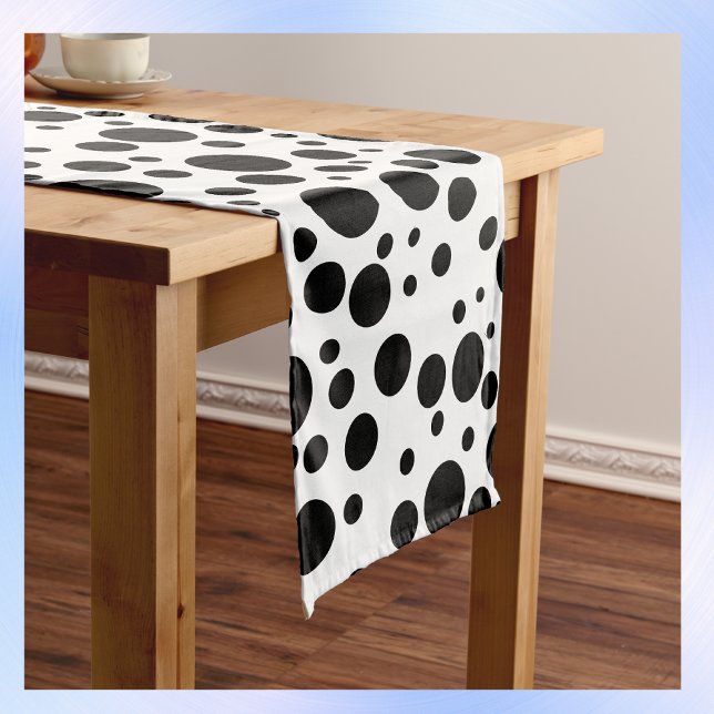 Black Polka Dots on White | Medium Table Runner (Creator Uploaded)