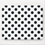 Black polka dots on white mouse mat<br><div class="desc">Black polka dots on white</div>