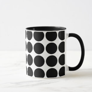 Black Polka Dots on White Mug