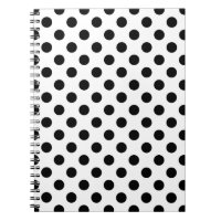 Black polka dots on white