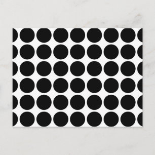 Black Polka Dots on White Postcard