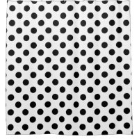Black polka dots on white