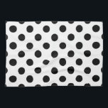 Black polka dots on white tea towel<br><div class="desc">Black polka dots on white</div>