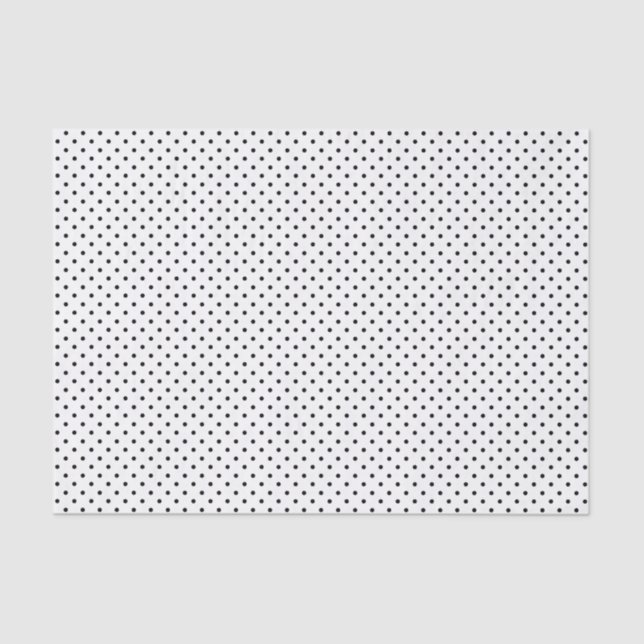 Black Polka Dots on White Tissue Paper (Front)