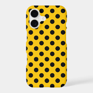 Black polka dots on yellow