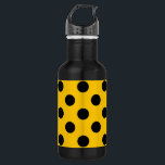 Black polka dots on yellow 532 ml water bottle<br><div class="desc">Black polka dots on yellow</div>