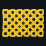 Black polka dots on yellow tea towel<br><div class="desc">Black polka dots on yellow</div>
