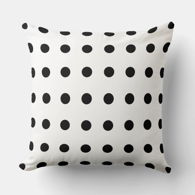 Black Polka Dots Pattern Cushion (Front)