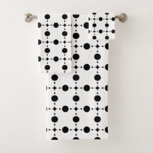 Black Polka Dots, Polka Dot Pattern, Dots, Dotted Bath Towel Set