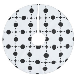 Black Polka Dots, Polka Dot Pattern, Dots, Dotted Brushed Polyester Tree Skirt