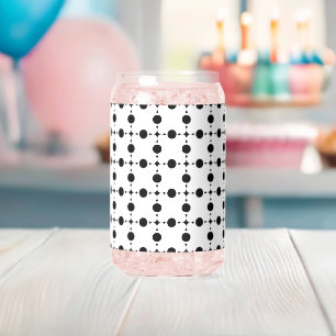 Black Polka Dots, Polka Dot Pattern, Dots, Dotted Can Glass