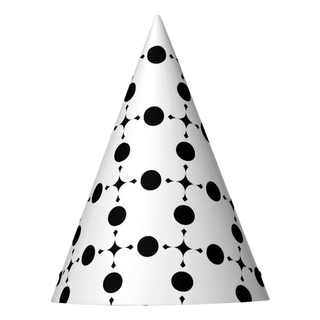 Black Polka Dots, Polka Dot Pattern, Dots, Dotted Party Hat (Front)