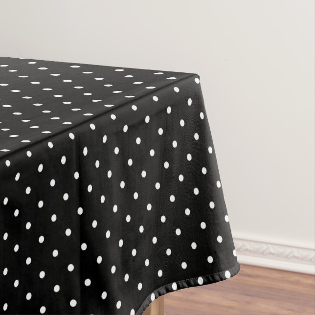 Black Polka Dots Table Cloth Birthday Party (In Situ)