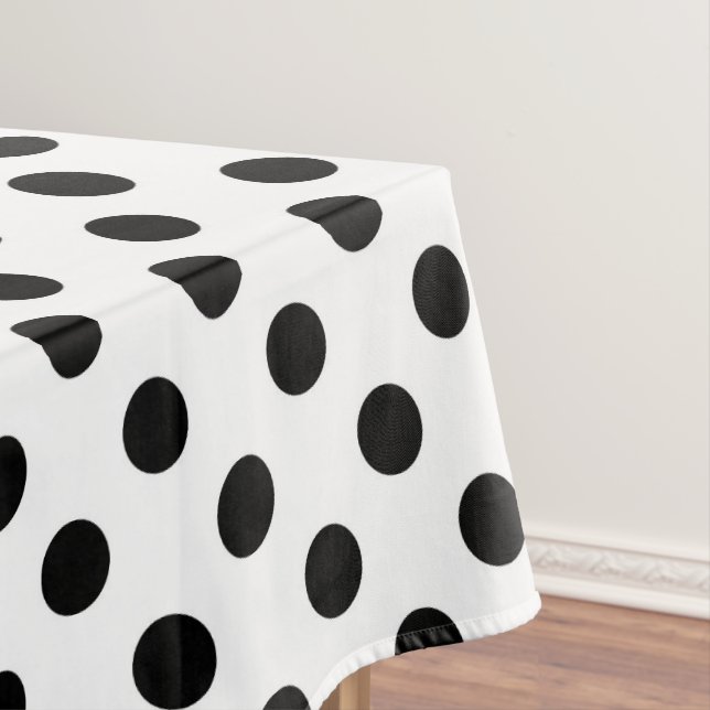 Black Polka Dots  Tablecloth (In Situ)