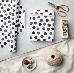 Black Polka Dots Wrapping Paper