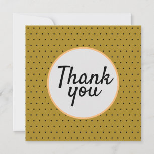 Black Polka Dots Yellow Gold Thank You Card