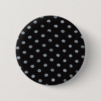 Black Polkadot Badge/Button 6 Cm Round Badge