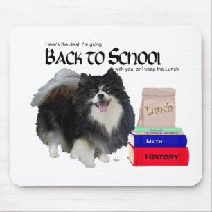 Black Pomeranian Back to School Mouse Mat