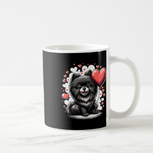Black Pomeranian Dog Valentine's Day Dog Owner Val Coffee Mug