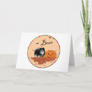 Black Pomeranian Halloween Card