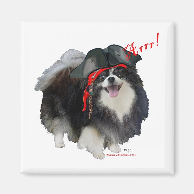Black Pomeranian Pirate - Arrr! Magnet (Front)