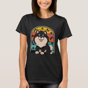 Black Pomeranian Retro Pom Mom Dog Dad Pomeranian  T-Shirt