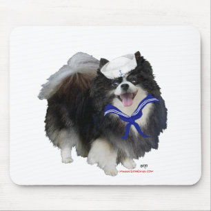 Black Pomeranian Sailor Mouse Mat