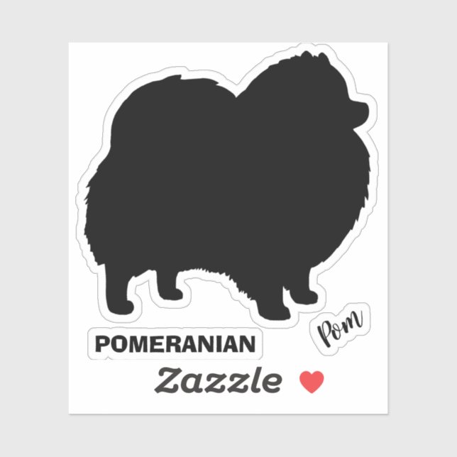 Black Pomeranian Silhouette Cute Pom Pommie (Sheet)