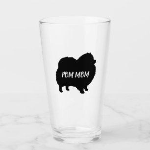 Black Pomeranian Silhouette Personalised Pom Dog Glass