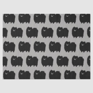 Black Pomeranians Pattern Tissue Paper